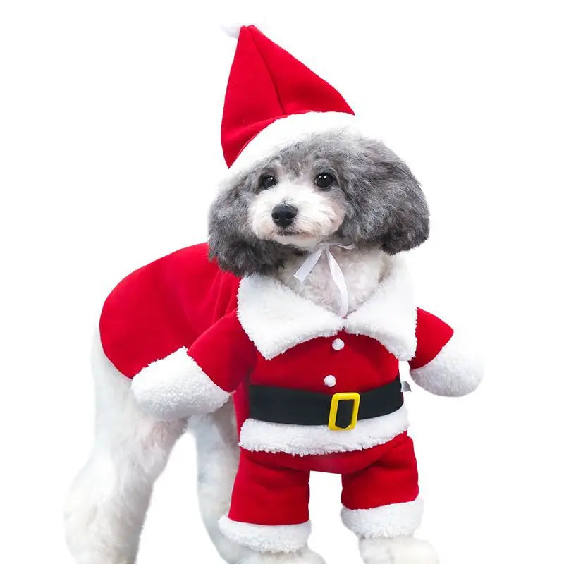 Christmas Dog Clothes Funny Pet Cosplay Santa Claus Outfits For Small Dogs Cats New Year Party Yorkshire Chihuahua Pug Costumes