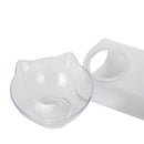 Double Cat Bowl With Stand For Small Cats Dog Kitten Elevated Non-slip Water Food Feeder Transpare Bowl Puppy Kitty Pet Supplies